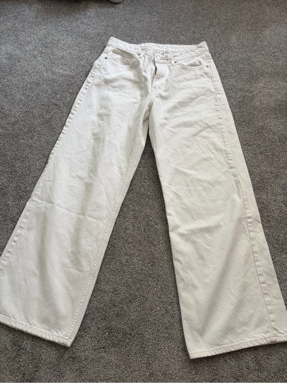 H&M White Wide-Leg Jeans